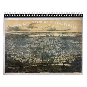 Bird's eye view of Philadelphia Pennsylvania 1868 Calendar