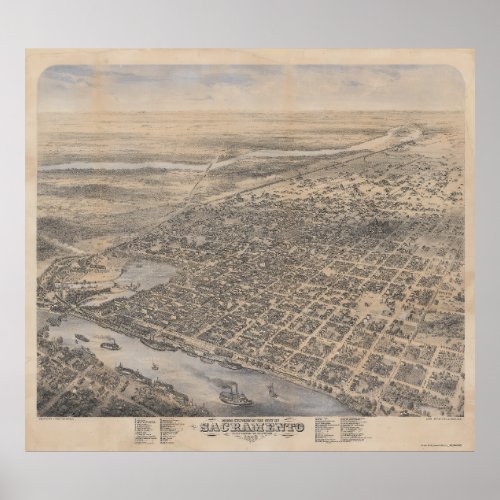 Birds_Eye View of Sacramento 1870 Poster