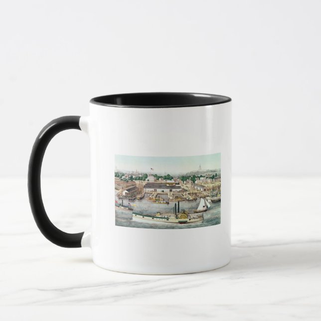 Bird's Eye View of Sixth Street Wharf Mug (Left)
