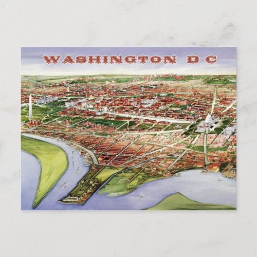 Birds_eye view of Washington DC 1901 Postcard