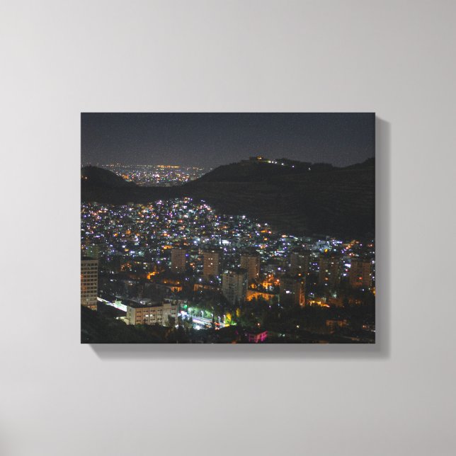 bird's eye view photography of city lights canvas print (Front)
