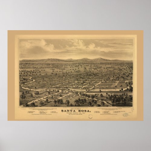 Birds Eye View Santa Rosa Poster