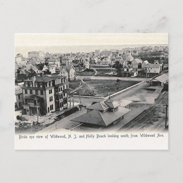 Bird's Eye View, Wildwood, New Jersey, Vintage Postcard (Front)