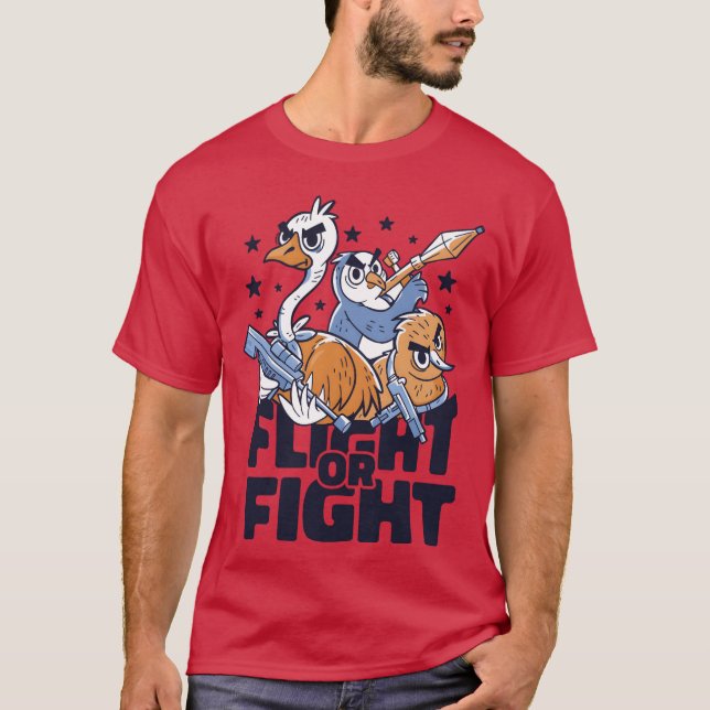 Birds Fight Or Fight vintage T-Shirt (Front)