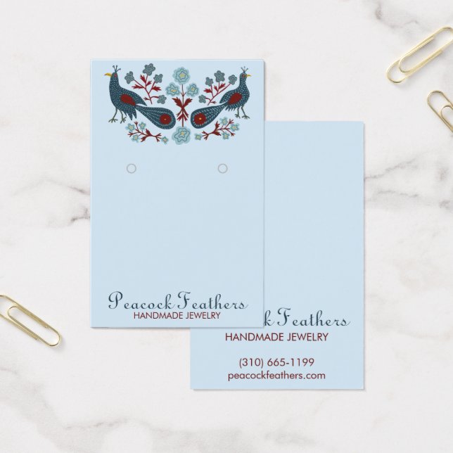Birds Floral Earring Necklace Jewelry Display Card (Office)