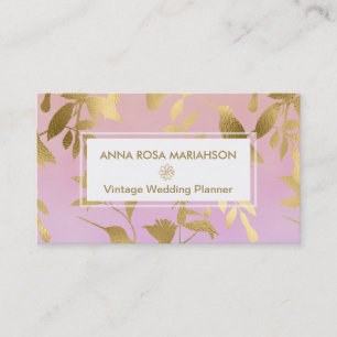 *~* Birds Floral Gold Art Deco Pattern Business Card