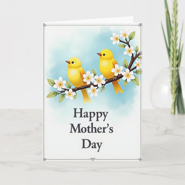 Birds Floral Mothers Day Card (Front)