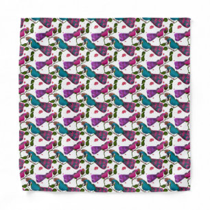 Birds floral seamless pattern Curtain Bandana