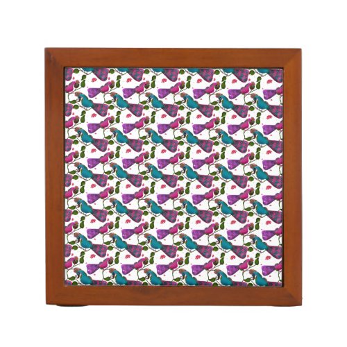 Birds floral seamless pattern Curtain Desk Organizer