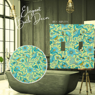 Birds Florals Blues, Yellow Light Switch Cover