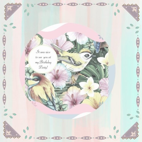 Birds Florals Brocade Fancy  Classic Round Sticker