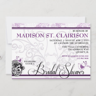 Birds & Florishes Fancy  Bridal Shower Invitation