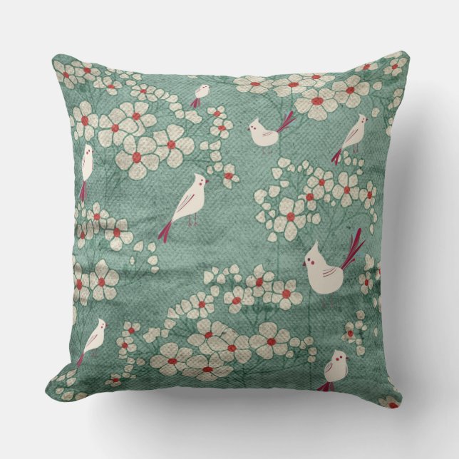 Birds & Flowers American MoJo Pillows (Front)
