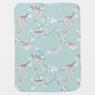 Birds & Flowers Baby Blanket