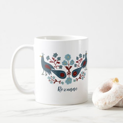 Birds Flowers Boho Design CUSTOMIZED Coffee Mug