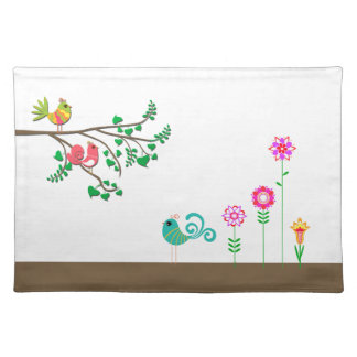 Birds & Flowers Cloth Placemat