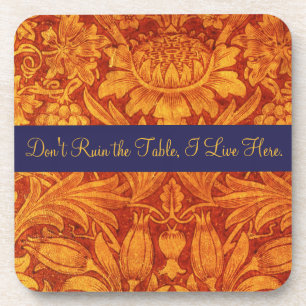 Birds & Flowers Don't Ruin the Table Beverage Coaster