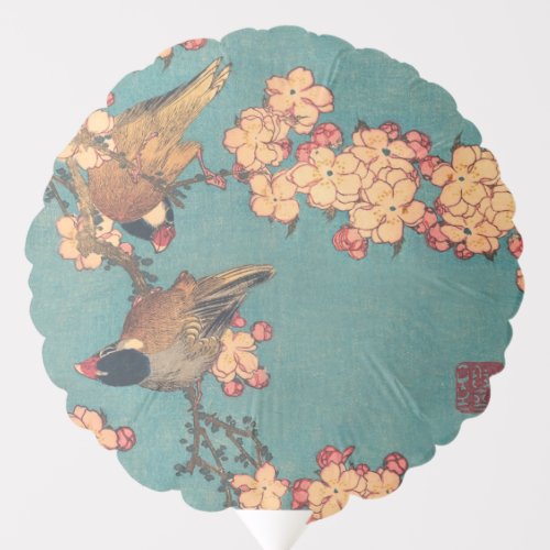 Birds Flowers Hokusai Japanese Art Balloon