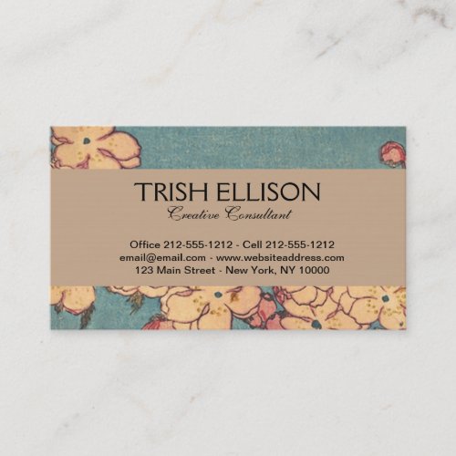 Birds Flowers Hokusai Japanese Art Business Card