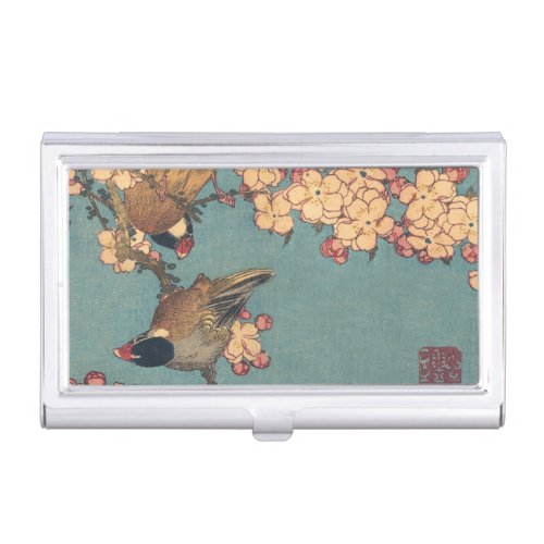 Birds Flowers Hokusai Japanese Art Business Card Case