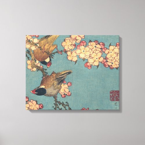 Birds Flowers Hokusai Japanese Art Canvas Print