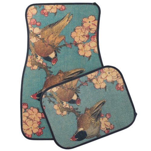 Birds Flowers Hokusai Japanese Art Car Floor Mat