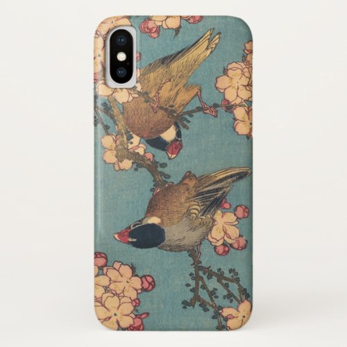 Birds Flowers Hokusai Japanese Art iPhone X Case