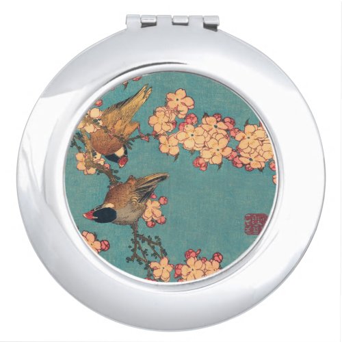 Birds Flowers Hokusai Japanese Art Compact Mirror
