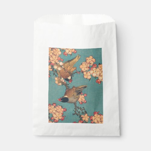 Birds Flowers Hokusai Japanese Art Favor Bag