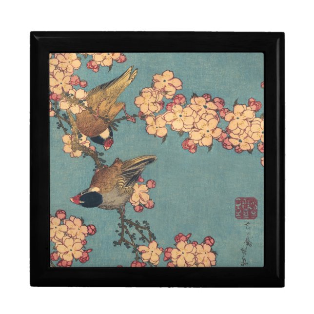 Birds Flowers Hokusai Japanese Art Gift Box (Front)