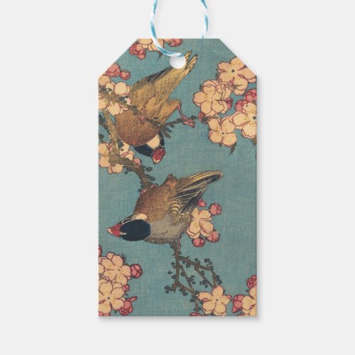 Birds Flowers Hokusai Japanese Art Gift Tags