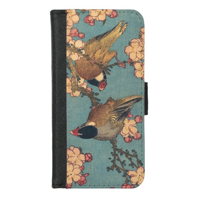 Birds Flowers Hokusai Japanese Art iPhone Wallet Case (Front)