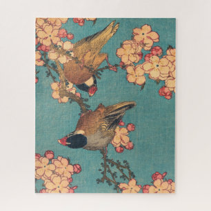 Birds Flowers Hokusai Japanese Art Jigsaw Puzzle