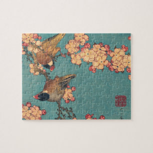 Birds Flowers Hokusai Japanese Art Jigsaw Puzzle