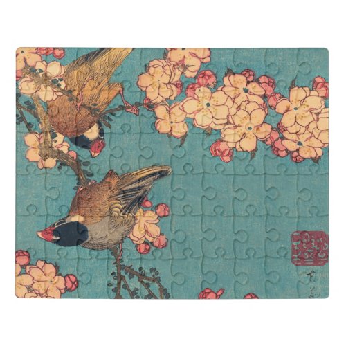 Birds Flowers Hokusai Japanese Art Jigsaw Puzzle