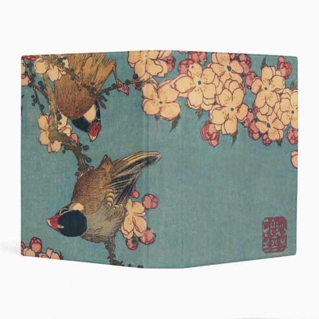Birds Flowers Hokusai Japanese Art Mini Binder (Background)