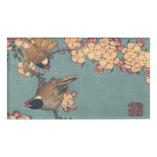 Birds Flowers Hokusai Japanese Art Name Tag