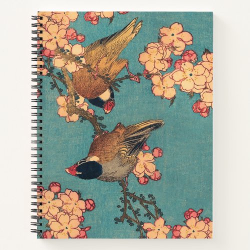 Birds Flowers Hokusai Japanese Art Notebook