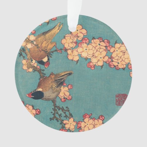 Birds Flowers Hokusai Japanese Art Ornament