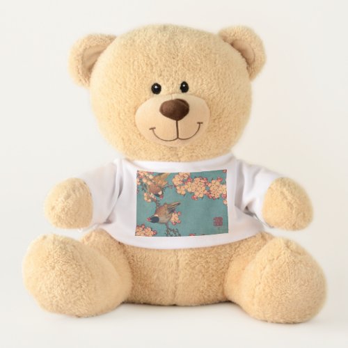 Birds Flowers Hokusai Japanese Art Teddy Bear