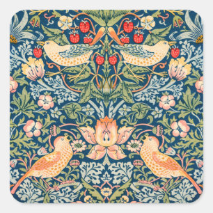 Birds & Flowers Wm Morris Square Sticker