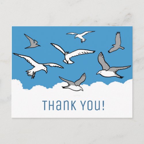 Birds Flying High with a Thank You Message Postcard