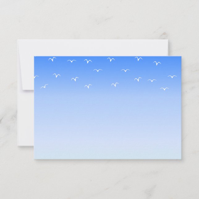 Birds Flying In Blue Sky Blank Note Card (Front)
