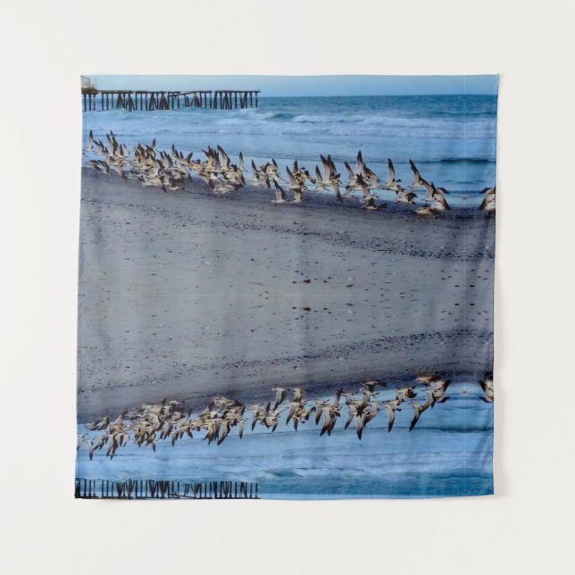 Birds flying near the Ocean Tapestry (Front)