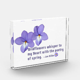 Bird's Foot Violets Wildflowers Quote Acrylic Award
