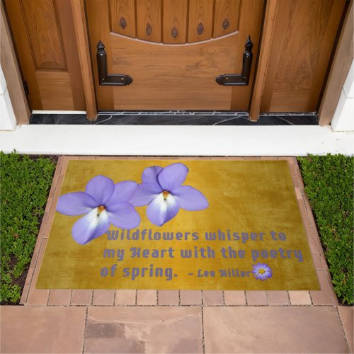 Birds Foot Violets Wildflowers Quote Doormat