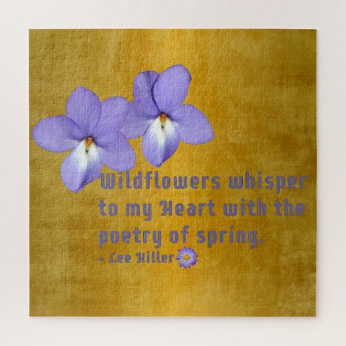 Birds Foot Violets Wildflowers Quote Jigsaw Puzzle
