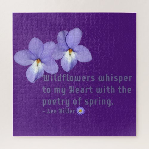 Birds Foot Violets Wildflowers Quote Jigsaw Puzzle
