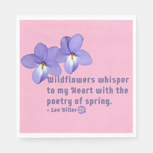 Birds Foot Violets Wildflowers Quote Napkins