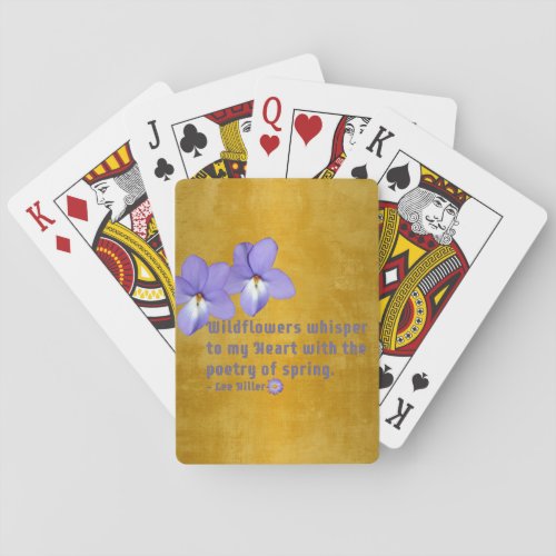 Birds Foot Violets Wildflowers Quote Playing Cards